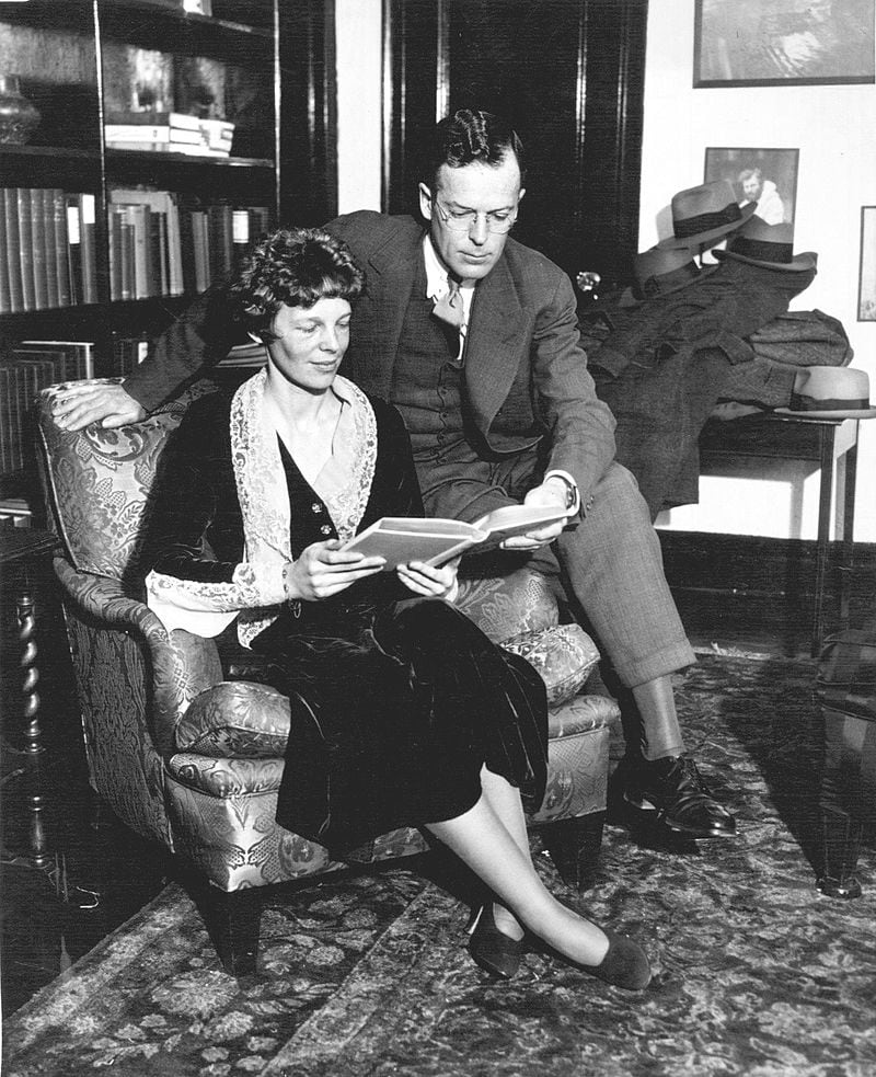Amelia Earhart con su esposo George Palmer Putman.