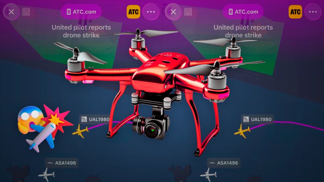 Vuelo de United impacta un dron rojo brillante a 3,000 pies de altura