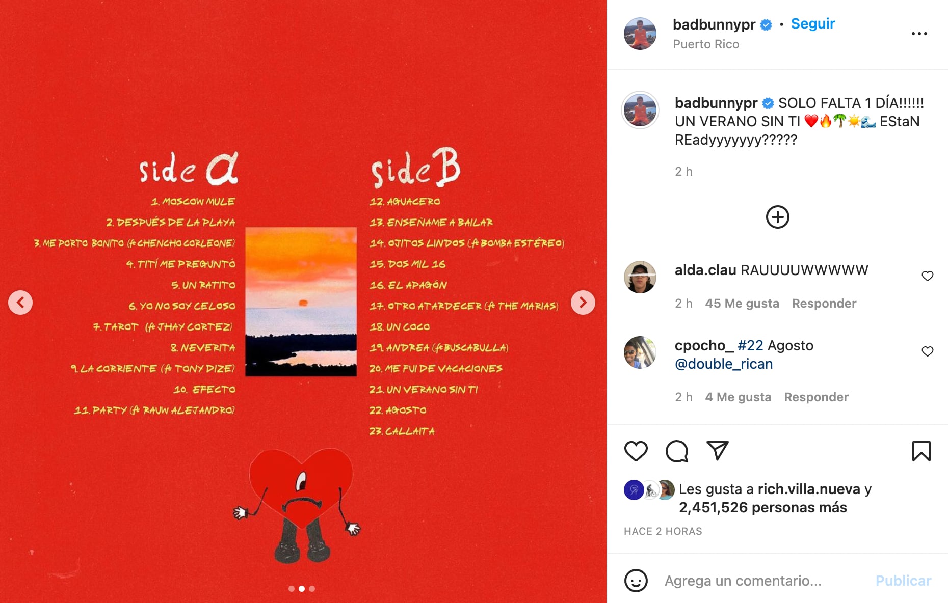 Nuevos temas del disco de Bad Bunny