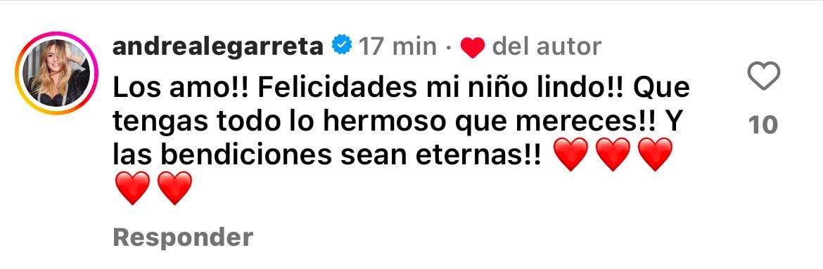 Andrea Legarreta reacciona a la romántica felicitación de Mía Rubín el cumpleaños de Tarik Othón