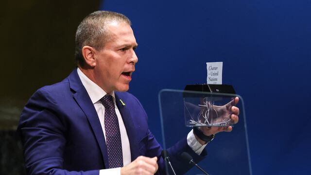 Gilad Erdan, embajador de Israel ante la ONU, en su posiciomiento contra Palestina