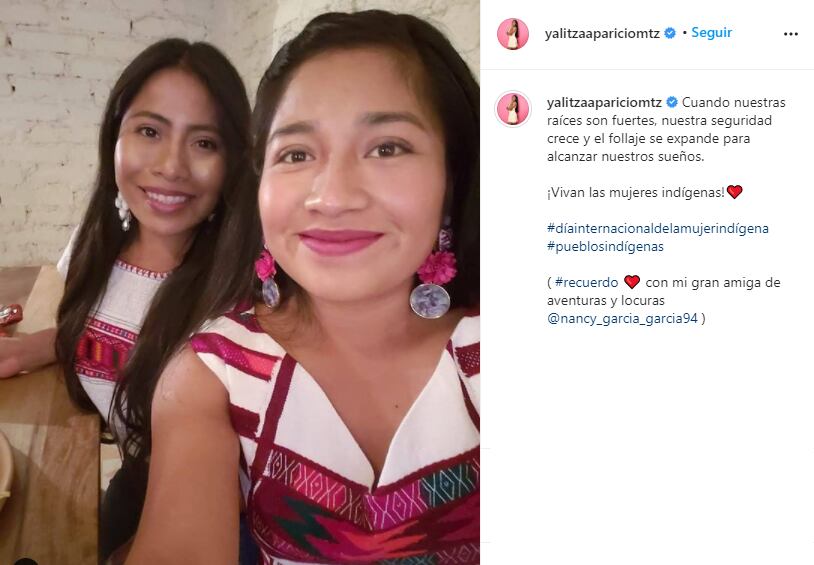Yalitza Aparicio celebra el Día Internacional de la Mujer Indígena.