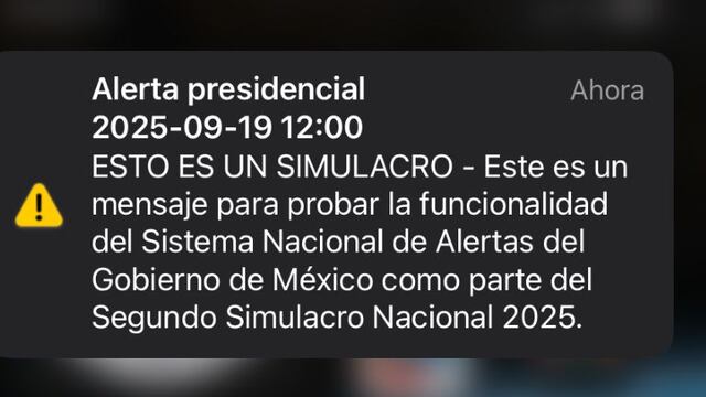 Alerta del Simulacro Nacional 2025 CDMX
