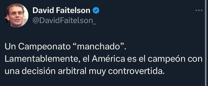 Faitelson sobre el arbitraje y América.