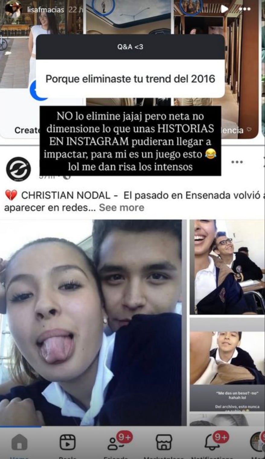 Lisa Fernanda Macías aclara que las fotos con Nodal son parte de su vida