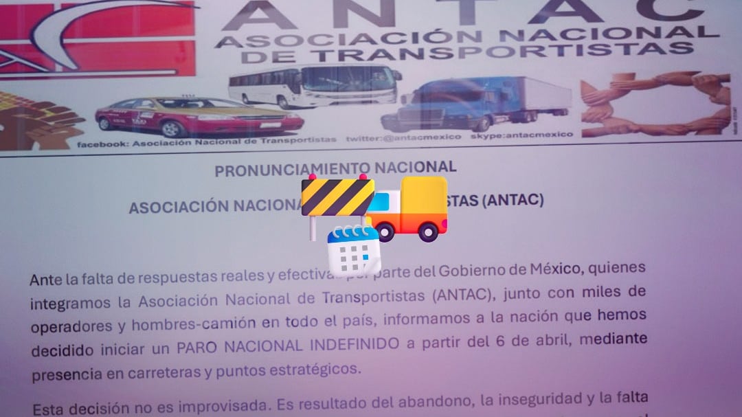 ANTAC anuncia paro indefinido de transportistas a partir del 6 de abril