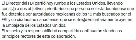 Omar García Harfuch confirma que Ryan Wedding estaba en México y se entregó voluntariamente.
