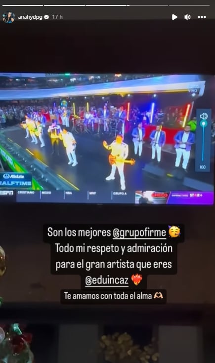 Daisy Anahy dedica mensaje a Eduin Caz y Grupo Firme por su show de la NFL.