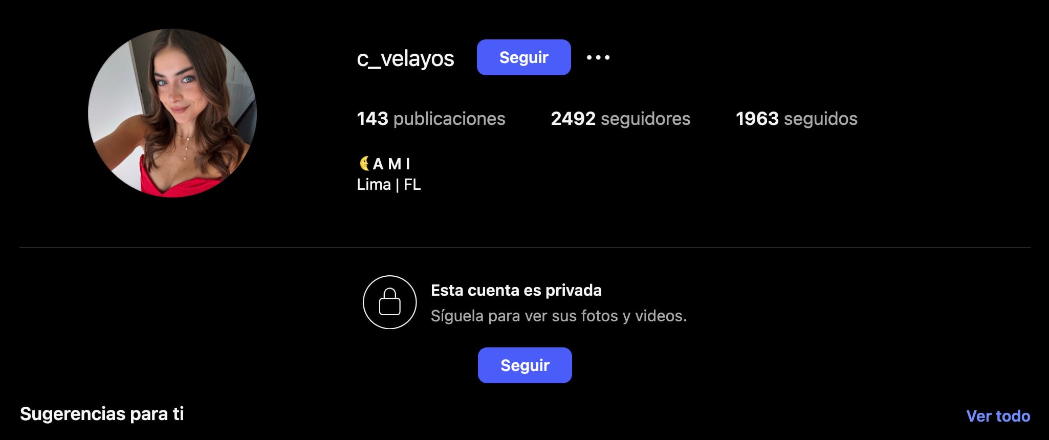 Camila Velayos en Instagram