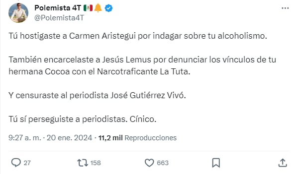 Critican a Felipe Calderón por su mensaje de solidarización con Azucena Uresti