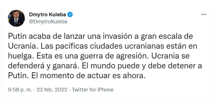 Dmytro Kuleba, ministro de relaciones exteriores de Ucrania