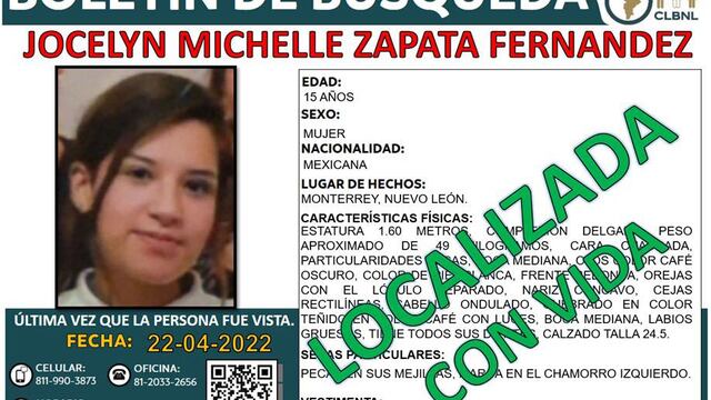 Jocelyn Michelle, joven encontrada con vida