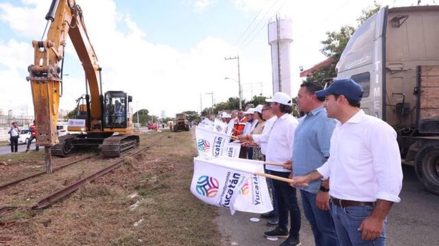 Mauricio Vila da bandera a los trabajos preliminares del Ie-Tram en Yucatán