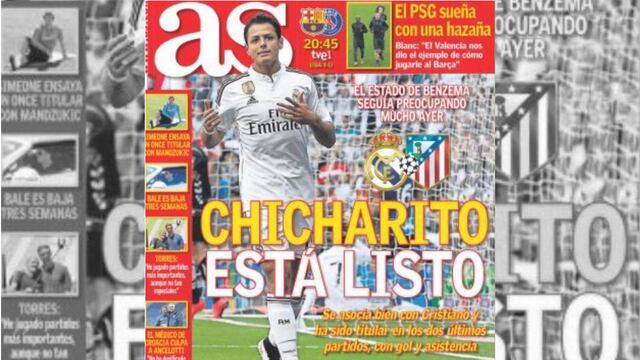 Chicharito esta listo: Prensa española confía en el delantero mexicano para eliminar al Atlético