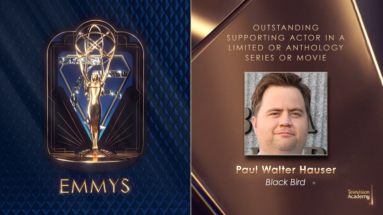 Paul Walter Hauser, gana a Mejor actor de reparto en miniserie o película para televisión en los Premios Emmy 2024