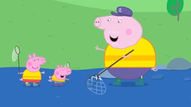 Capítulo Peppa Pig va a pescar con Abuelo Cerdito Día Mundial de la Pesca