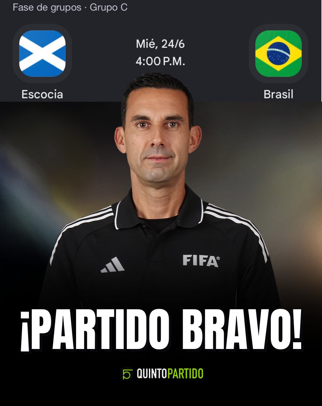 César Ramos arbitrará el Brasil vs Escocia del Mundial 2026.