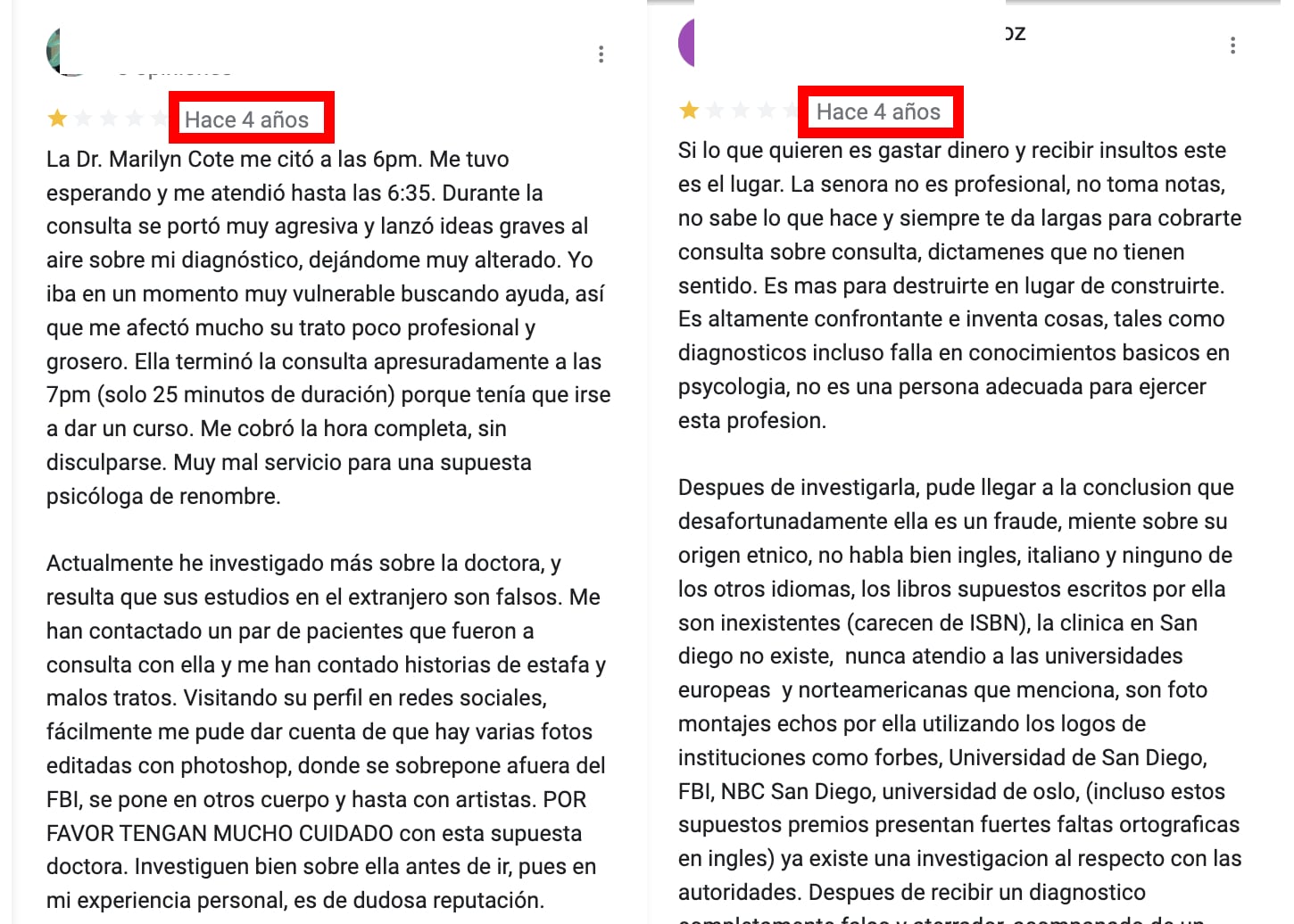 Denuncias contra Marilyn Cote iniciaron desde hace más de 2 años