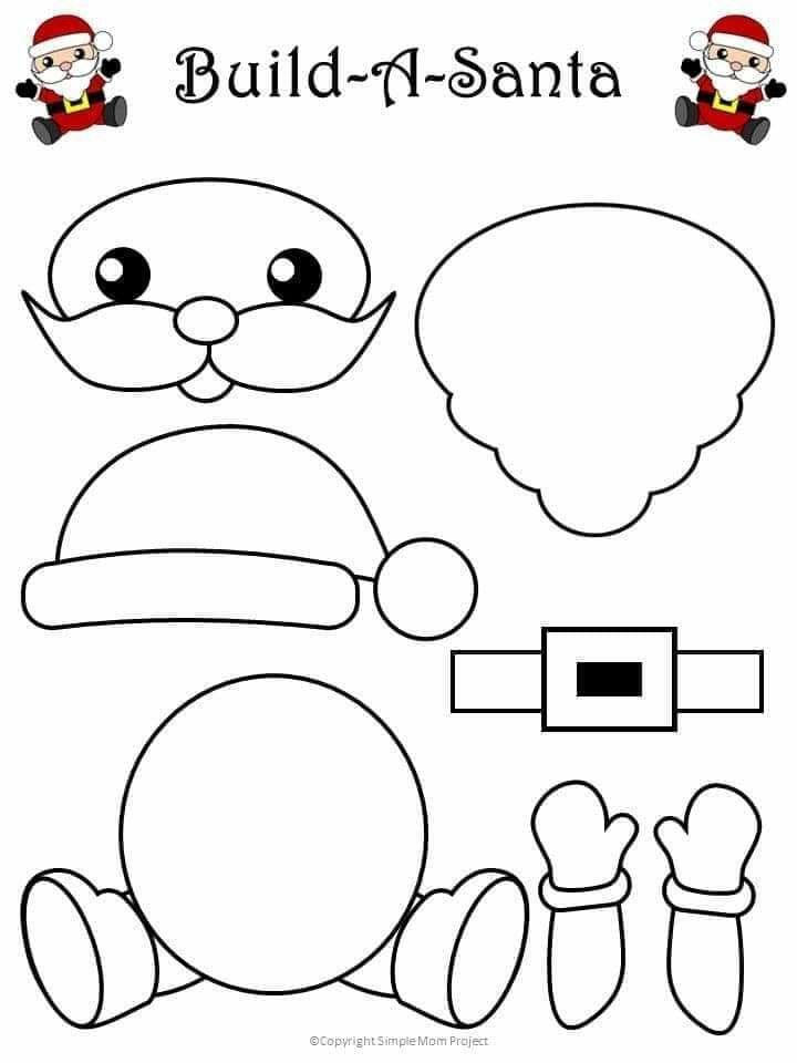 Santa Claus para colorear y armar: 6 plantillas bonitas para imprimir en Navidad