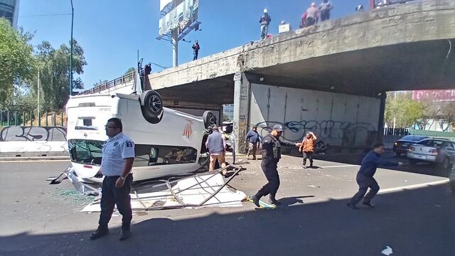 Video: combi cae de puente vehicular en Tlalnepantla, Edomex