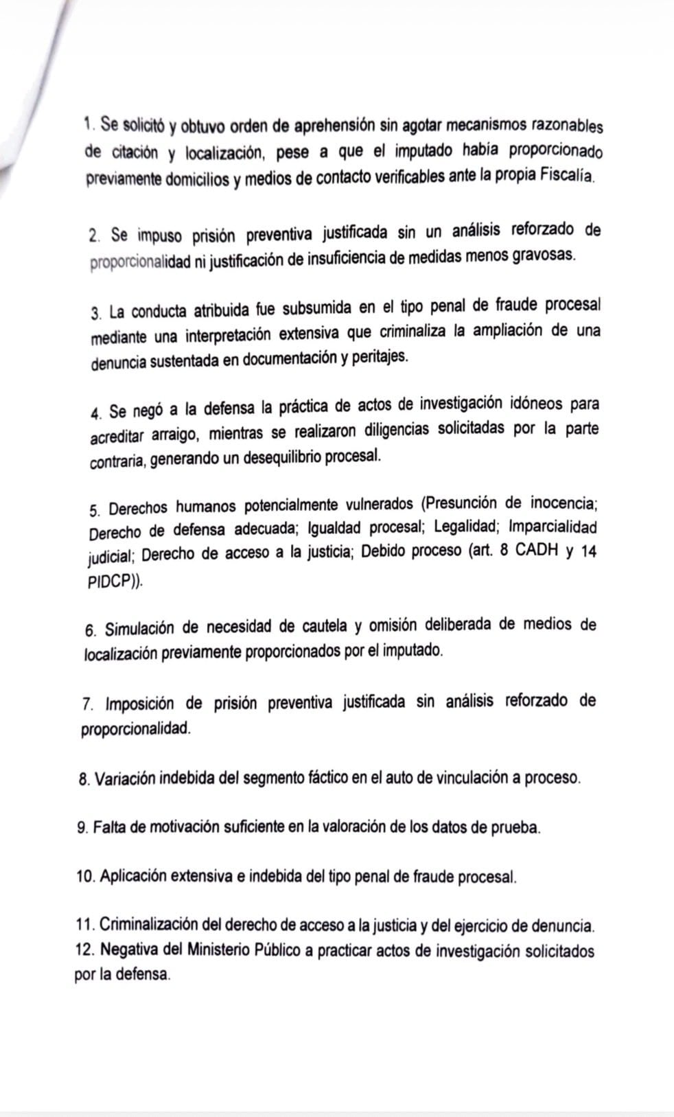 Carta de John Urich-Sass, heredero de BACO