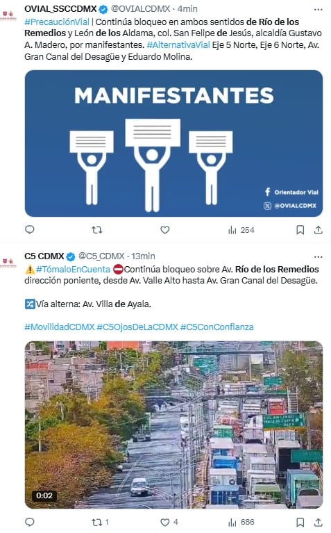 Bloqueos en Río de los Remedios el 19 de diciembre