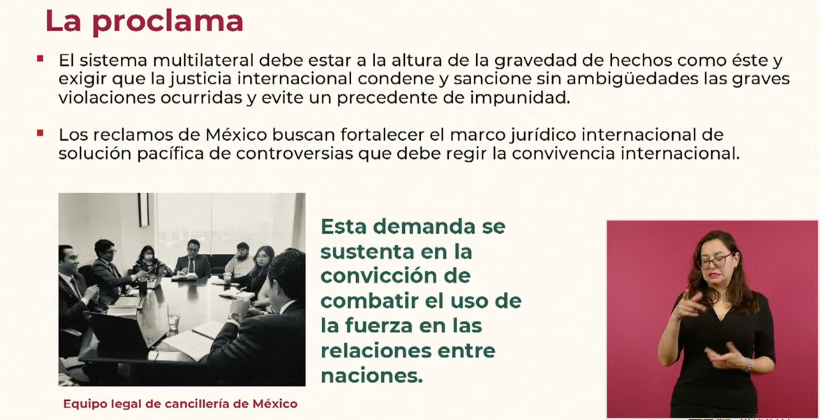 Alicia Bárcena informa sobre demanda contra Ecuador