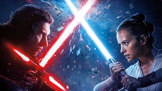 Kylo Ren y Rey en Star Wars: The Rise of Skywalker