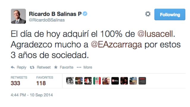 <span>Salinas Pliego adelantó que pronto anunciará un nuevo "socio estratégico" para Iusacell amparándose en la nueva reforma de telecomunicaciones.</span>