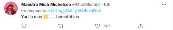 Comentarios en Twitter sobre la entrevista de Yuri con el Escorpión Dorado