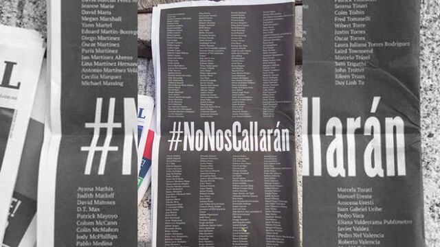 Desplegado firmado por más de 600 periodistas e intelectuales publicado en El Universal.