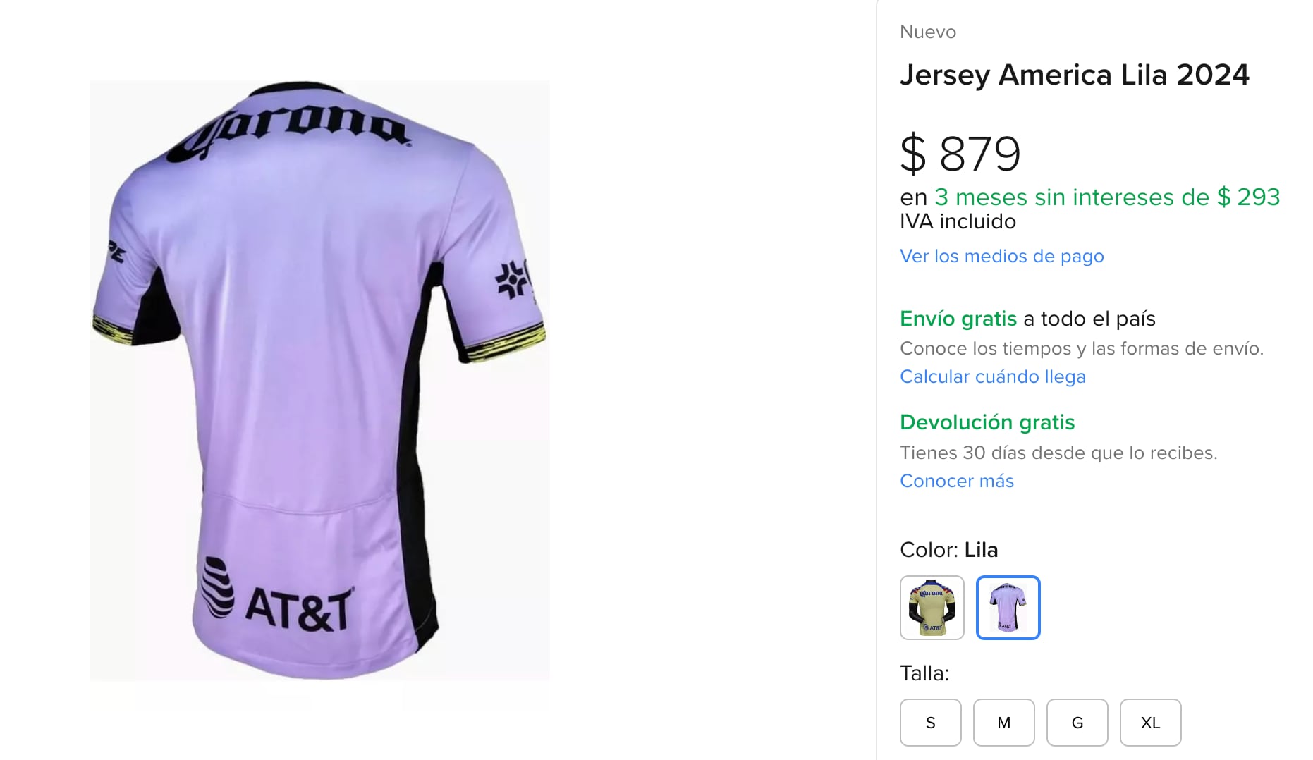 Jersey Club América tercer uniforme $879