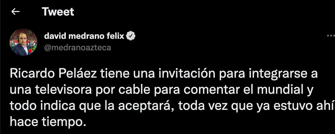 David Medrano sobre Ricardo Peláez