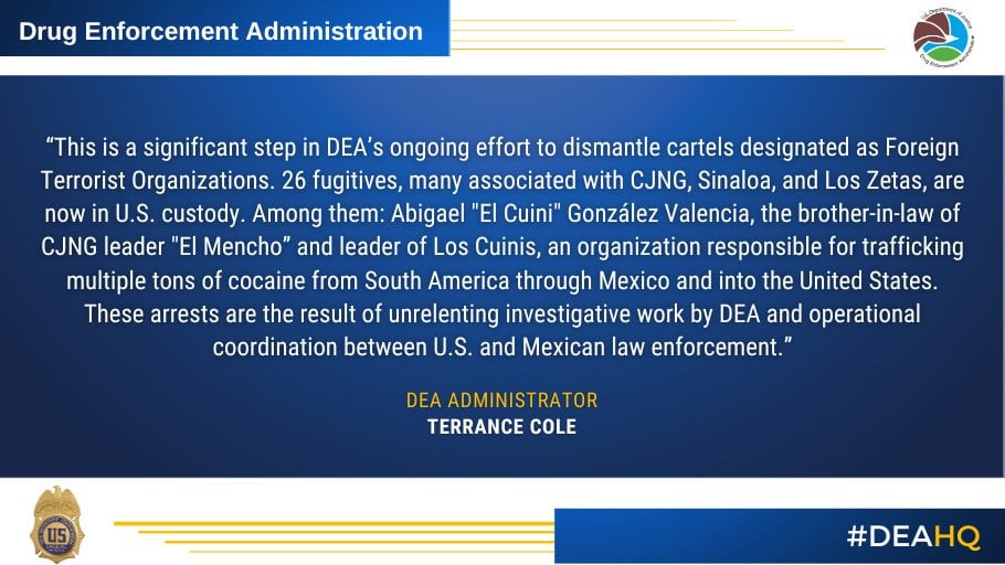 DEA presume detención del Cuini