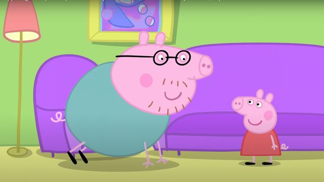 Capítulo completo en YouTube de Peppa Pig  en donde Papá Cerdito hace ejercicio por el Día Mundial del Fisicoculturismo