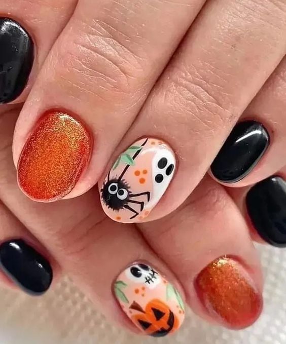 Uñas de otoño 2023: Uñas de Halloween