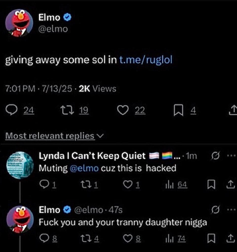 Hackean la cuenta de Elmo en X