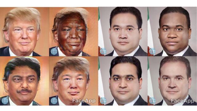 Donald Trump y Javier Duarte a través de los nuevos filtros de FaceApp.