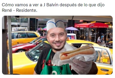 Meme de la reacción de J Balvin por palabras de Residente.
