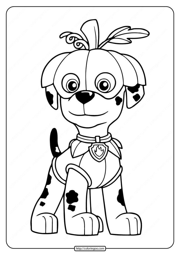 5 dibujos de Paw Patrol con temática de Día de Acción de Gracias para colorear por Thanksgiving
