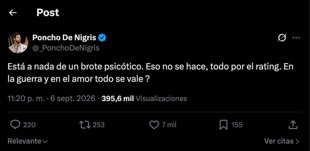 Poncho de Nigris alertó por Gala Montes