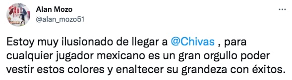 Alan Mozo y su mensaje al llegar a Chivas