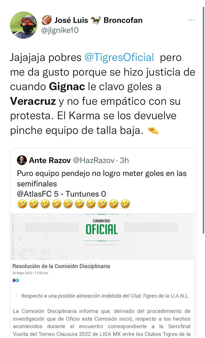 Usuarios en redes se mofan por la anulación de los goles de Gignac vs Atlas en la semifinal del Clausura 2022.