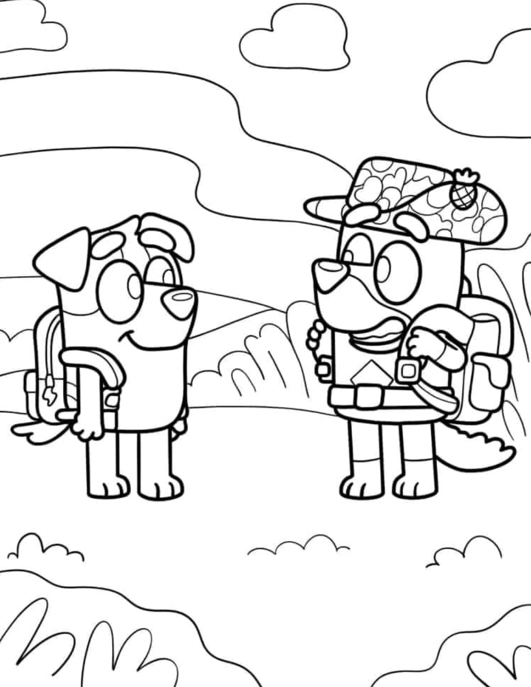 Bluey yendo a acampar en primavera