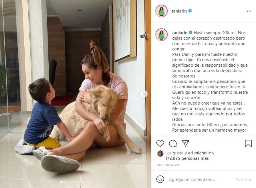 Tania Rincón y su perrito