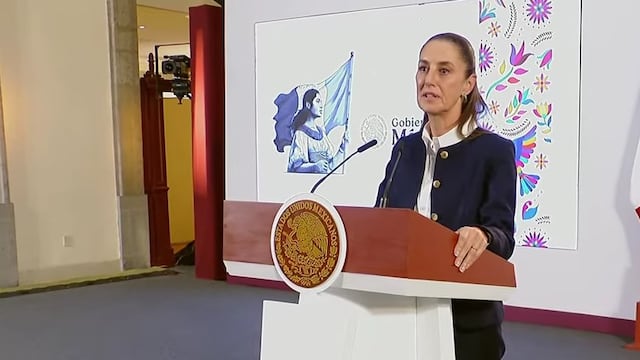 Claudia Sheinbaum en conferencia mañanera del 8 de noviembre