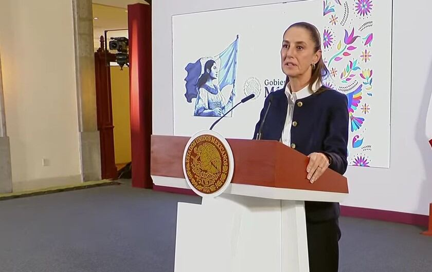 Claudia Sheinbaum en conferencia mañanera del 8 de noviembre