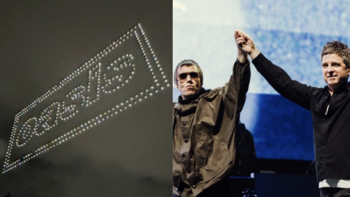 Drones con el logo de Oasis iluminan la noche de la CDMX previo a sus conciertos