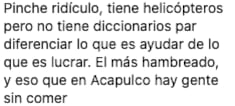 Usuario reclama a Arturo Macías, El Turry, por lucrar con damnificados del huracán Otis.