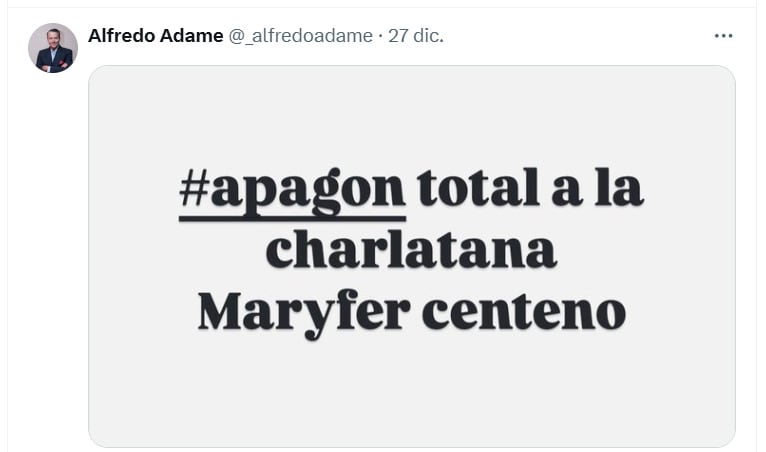 Alfredo Adame hace advertencia a Maryfer Centeno